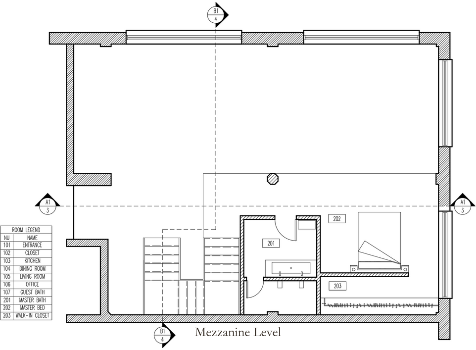The Loft — Mezzanine Level Floor Plan